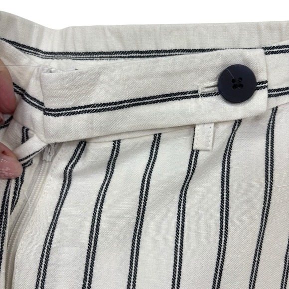 J.Jill Linen Pants Womens Plus Size White Blue Striped Straight Leg Size 20 NEW - Picture 5 of 12